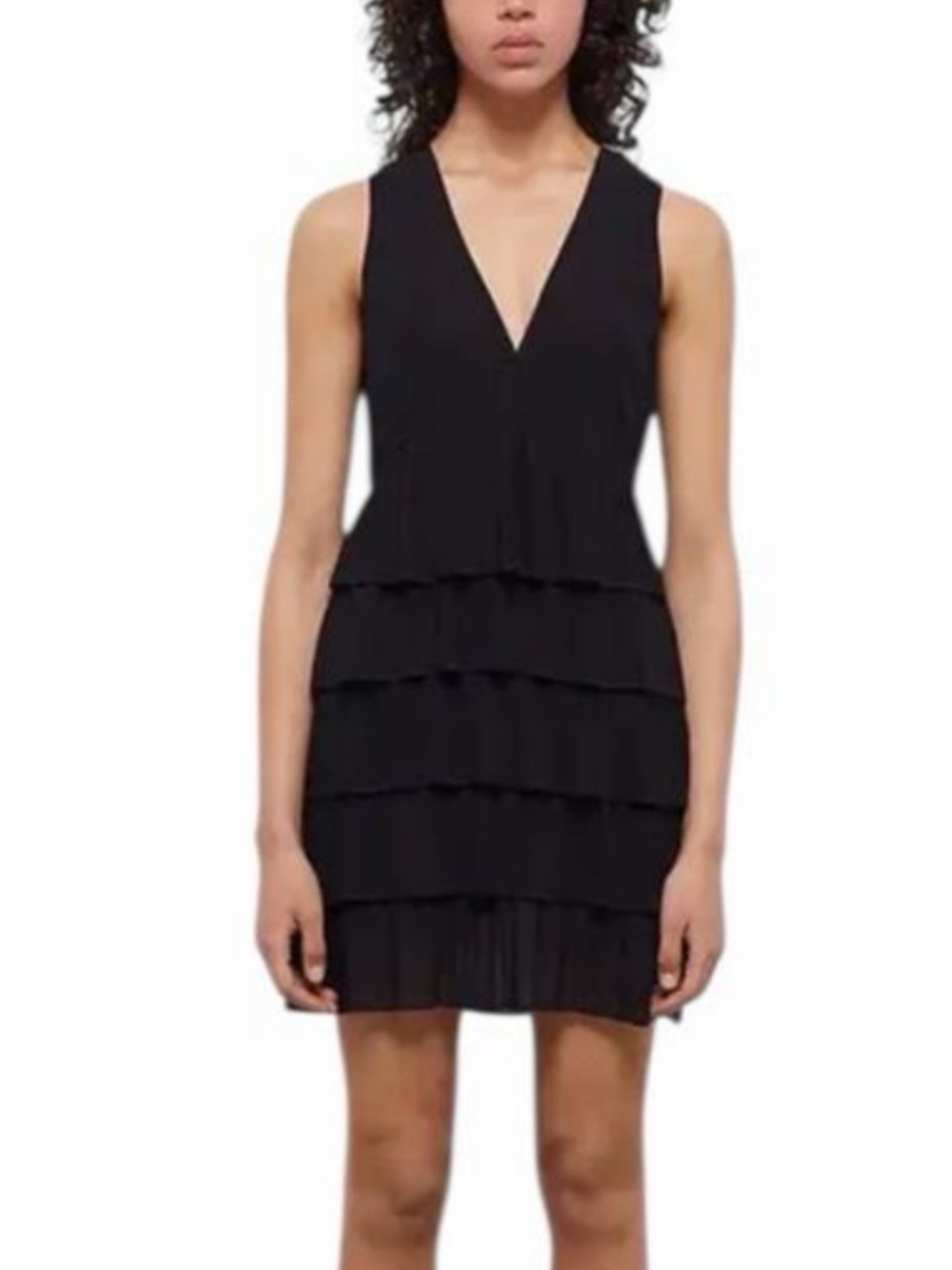 The Kooples Black Tiered V-Neck Women’s Dress